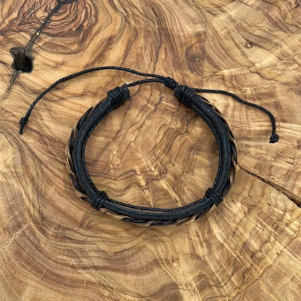 𝅺MEN'S VEGAN Leather Braided Bracelet